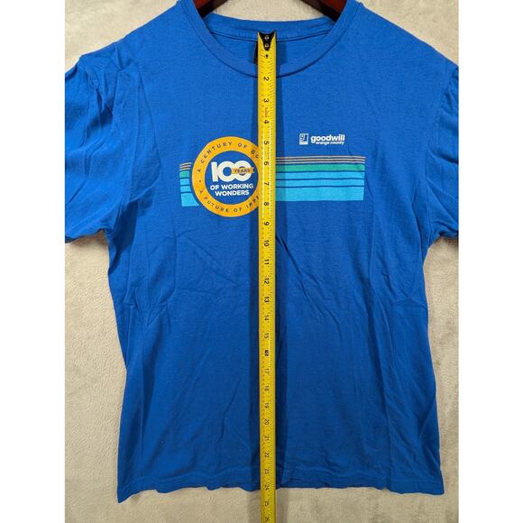 Goodwill OC Orange County 100 Years of Working Wonder Blue Shirt Size Medium - Picture 5 of 7